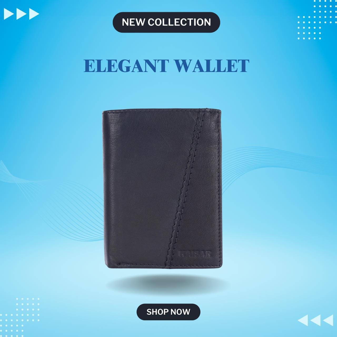 Formal men trendy black RFID wallet
