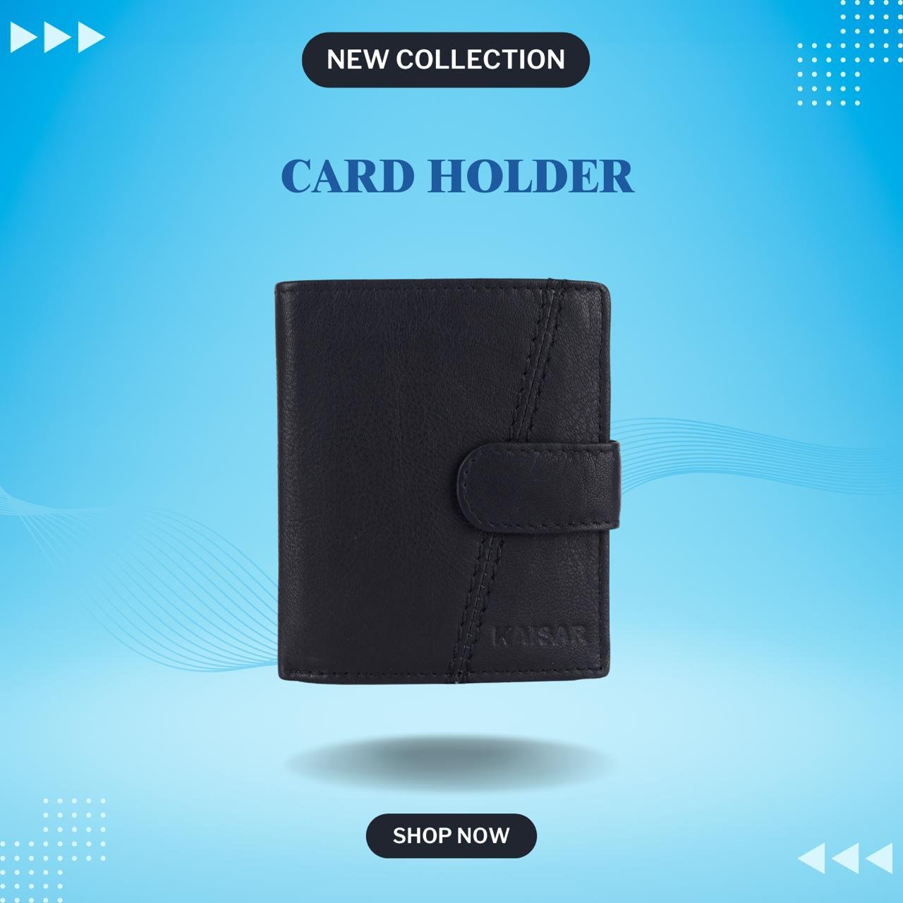 Men's leather black card holder