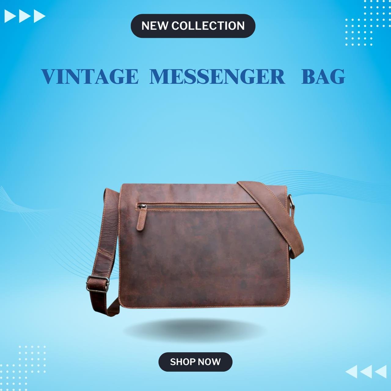 Vintage Leather Messenger Bag